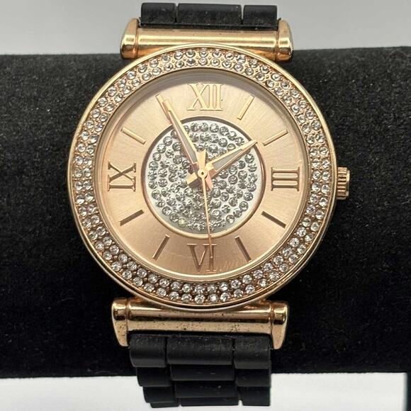 Rose Gold & Black Watch - Picture 1 of 4